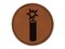 Stick of Dynamite Firecracker Round Iron-On Engraved Faux Leather Patch Applique - 2.5"
